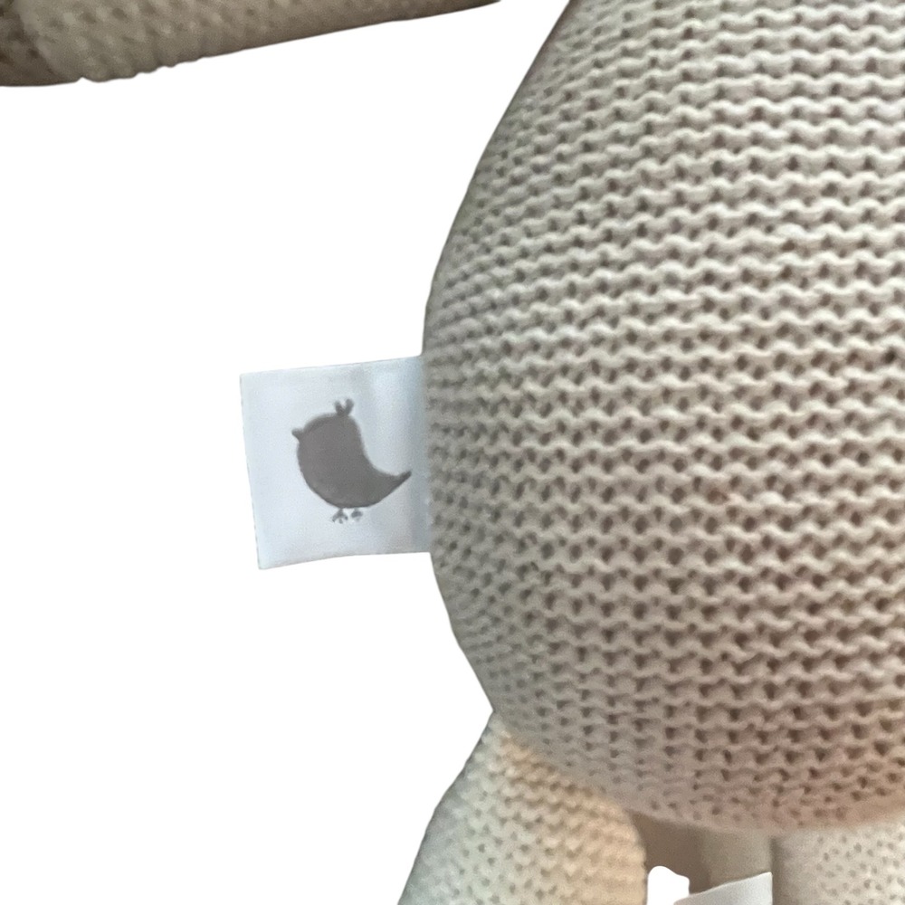 Living Textiles Finn Giraffe Knit Plush Rattle Toy Oatmeal Cream Neutral Nursery - Picture 4 of 4